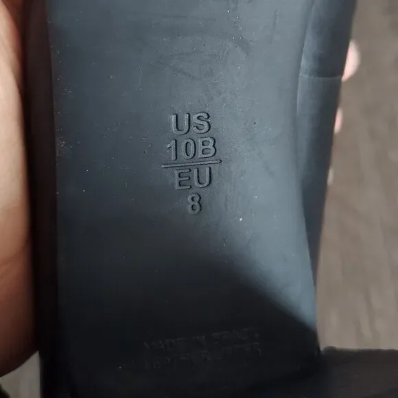 Vintage Aerosoles Black Leather Block Heel Pumps Size 10B - Picture 8 of 8